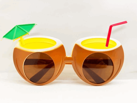 Tropikal Hawaii Parti Gözlüğü Hindistan Cevizi Şekilli Eğlenceli Aksesuar