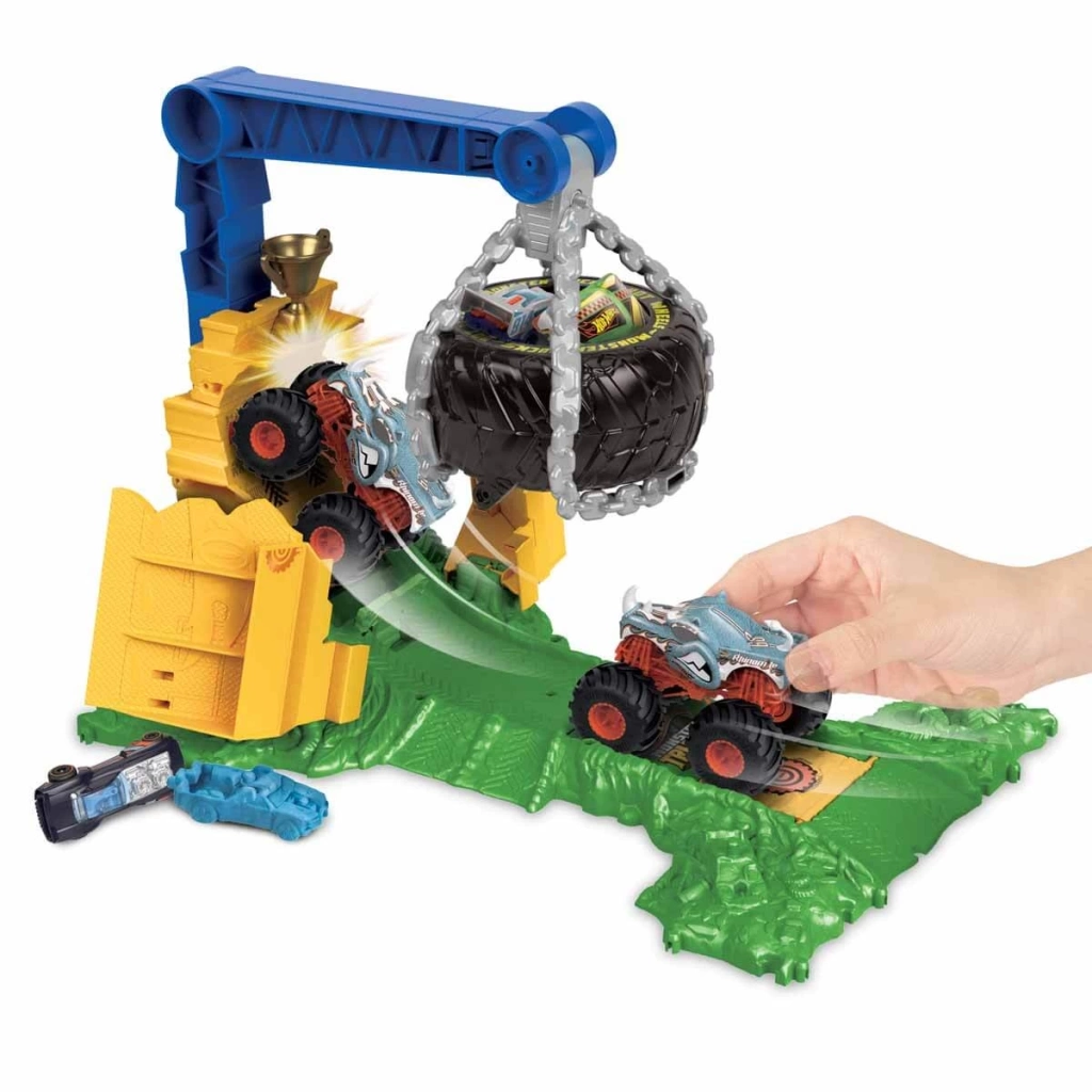 Çocuk Hot Wheels Monster Trucks Arenada Rhinomite Mücadelesi Oyun Seti HTP18 - Görsel 2