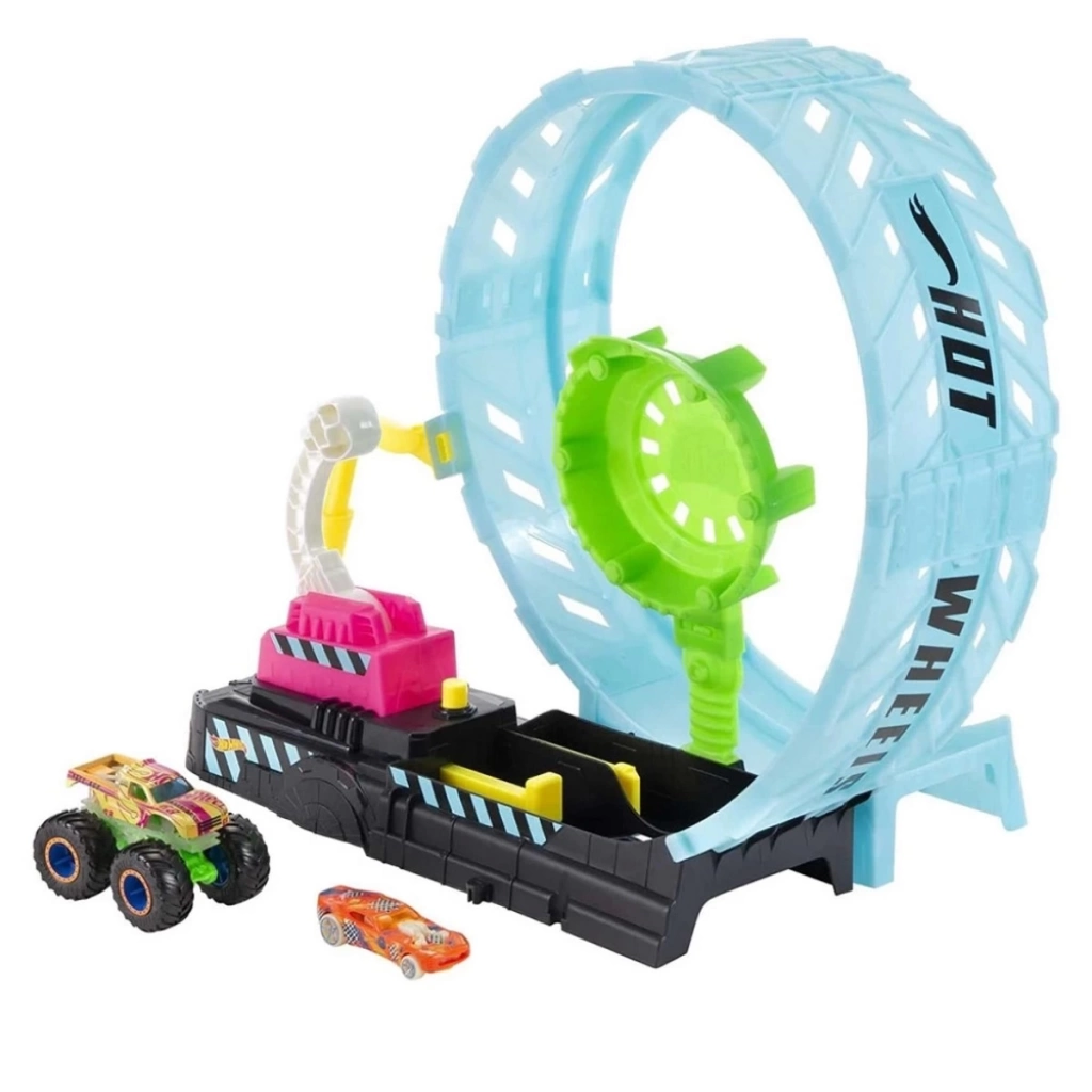 Hot Wheels Monster Trucks Karanlıkta Parlayan Çemberde Yarış Seti HBN02 - Görsel 2