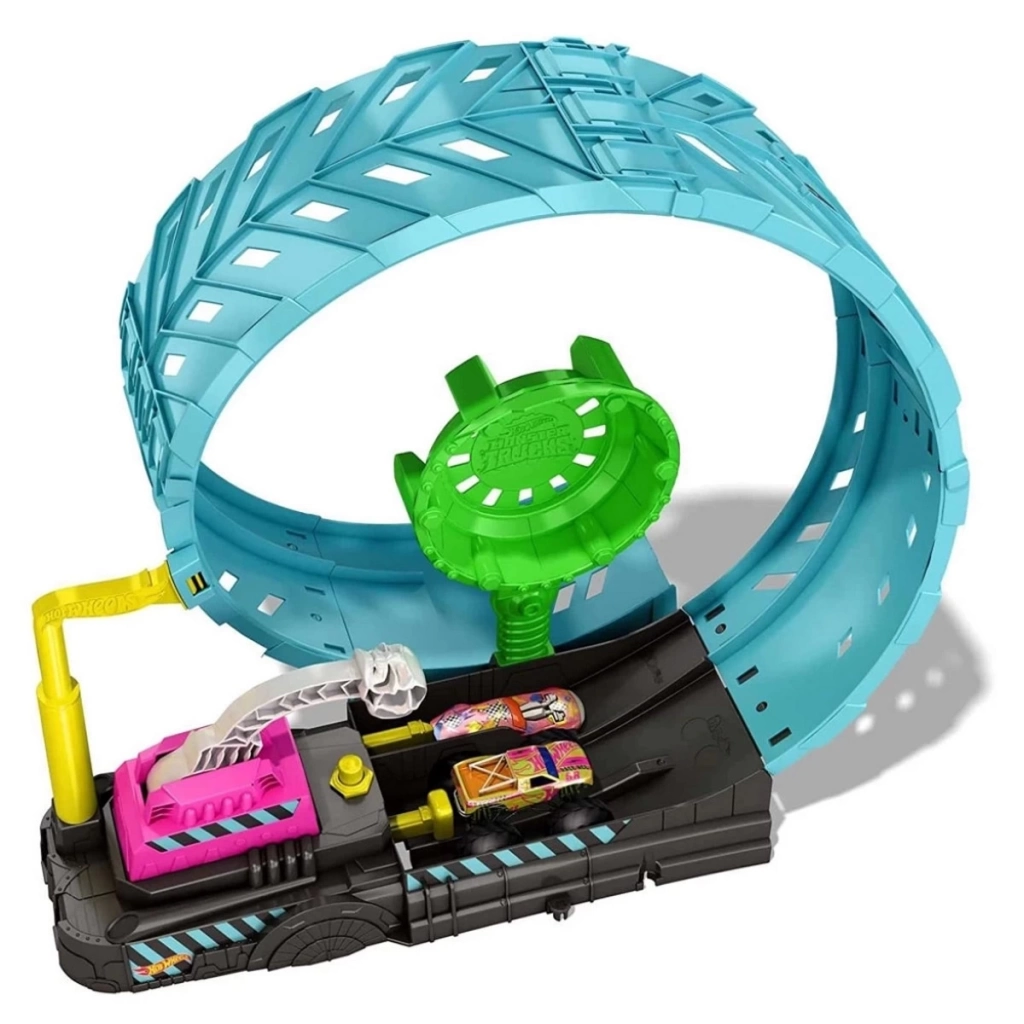 Hot Wheels Monster Trucks Karanlıkta Parlayan Çemberde Yarış Seti HBN02 - Görsel 3