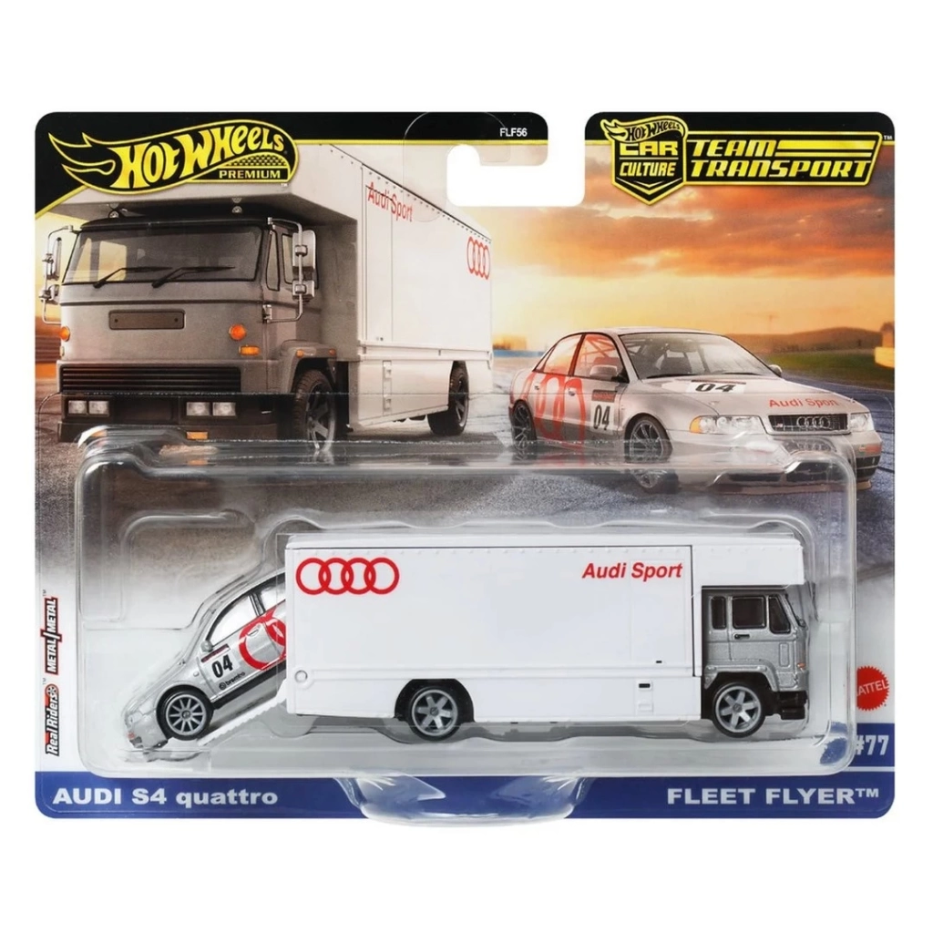 Eğitici Çocuk Hot Wheels Premium Team Transport Audi S4 Quattro & Fleet Flyer - Görsel 2