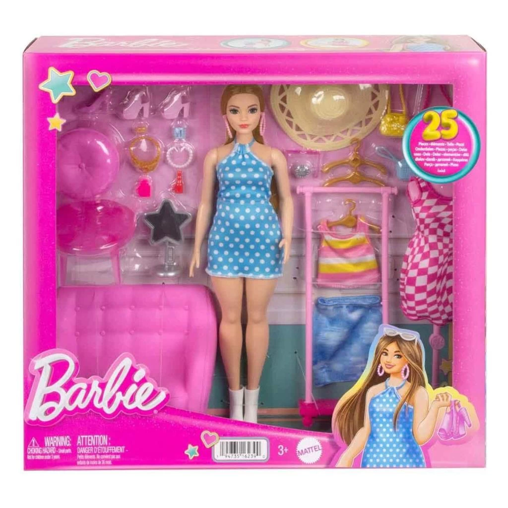 Eğitici Oyuncak HPL78 Barbie'nin Kıyafet ve Aksesuar Askısı Oyun Seti - Görsel 2