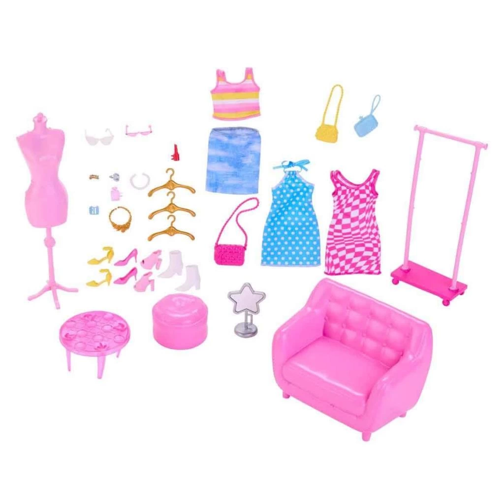 Eğitici Oyuncak HPL78 Barbie'nin Kıyafet ve Aksesuar Askısı Oyun Seti - Görsel 3