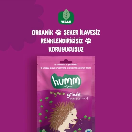 Çocuk Humm Organik Vegan Pancarlı Grissini 55 Gr - Görsel 2