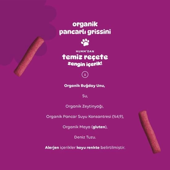 Çocuk Humm Organik Vegan Pancarlı Grissini 55 Gr - Görsel 4