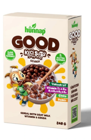 Eğitici Oyuncak Hünnap Keçi Sütlü Kakao ve Vitamıin Tahıllı Glutensiz Gevrek 240 Gr