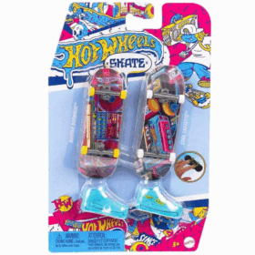 Çocuk HXL17 Hot Wheels Skate Retro Temalı İkili Parmak Kaykay ve Ayakkabı Paketi