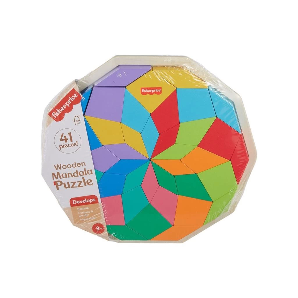 Fisher-Price Ahşap Mandala Yapboz, Çocuklar İçin Zeka Geliştiren Eğitici Yapboz - Görsel 4