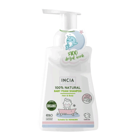 İncia Doğal Bebekler İçin Köpük Şampuan Saç ve Vücut İçin 200 ml