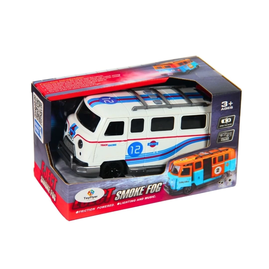 Eğitici Çocuk Işıklı Sesli Duman Çıkaran Sürtmeli Minibüs LDP-2A - Görsel 2