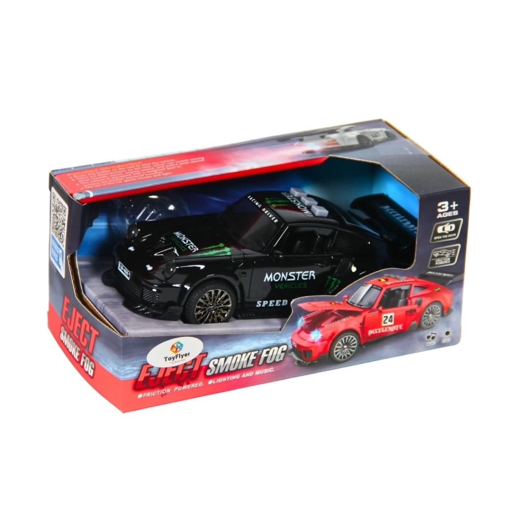 Eğitici Çocuk Işıklı Sesli Duman Çıkaran Sürtmeli Spor Araba BSP-1A - Görsel 3