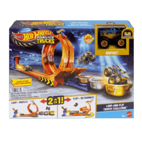 Çocuk JBX64 Hot Wheels Monster Trucks Döngü ve Takla Bigfoot Oyun Parkuru