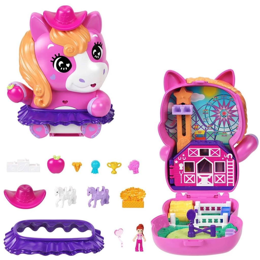 Eğitici Oyuncak JCR39 Polly Pocket Midilliyle Rodeo Heyecanı Mikro Oyun Seti - Görsel 2