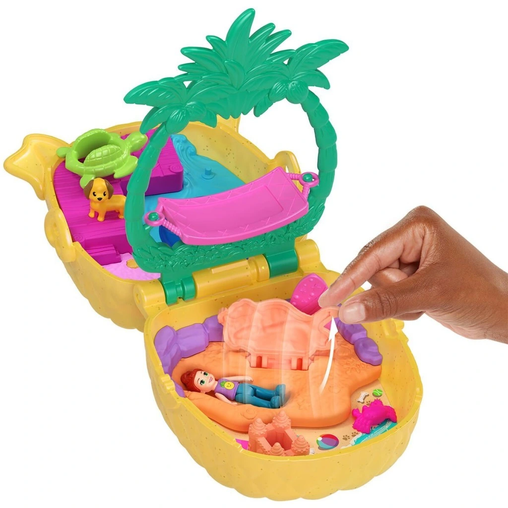 Eğitici Oyuncak JFV00 Polly Pocket Ananas Köpekçik Plajı Mini Oyun Seti - Görsel 2