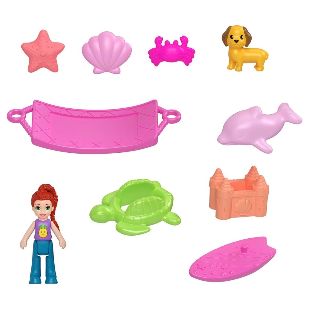 Eğitici Oyuncak JFV00 Polly Pocket Ananas Köpekçik Plajı Mini Oyun Seti - Görsel 5