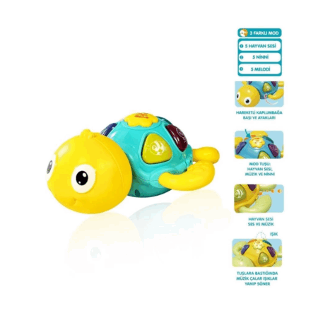 Çocuk JLG-855-100A Işıklı ve Müzikli Kaplumbağa -Vardem