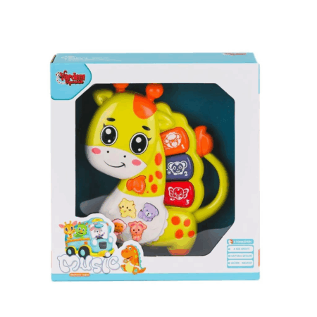 Eğlenceli Zürafa Piyano Çocuklar İçin Sesli ve Işıklı Eğitici Müzik Oyuncağı