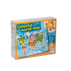 JP 31015 Colorful World Map Jumbo Puzzle 50 Parça -Ks Puzzle