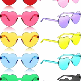 Çocuk   Kalp Şekilli Çerçevesiz Parti Gözlüğü 6 Renk 6 Adet