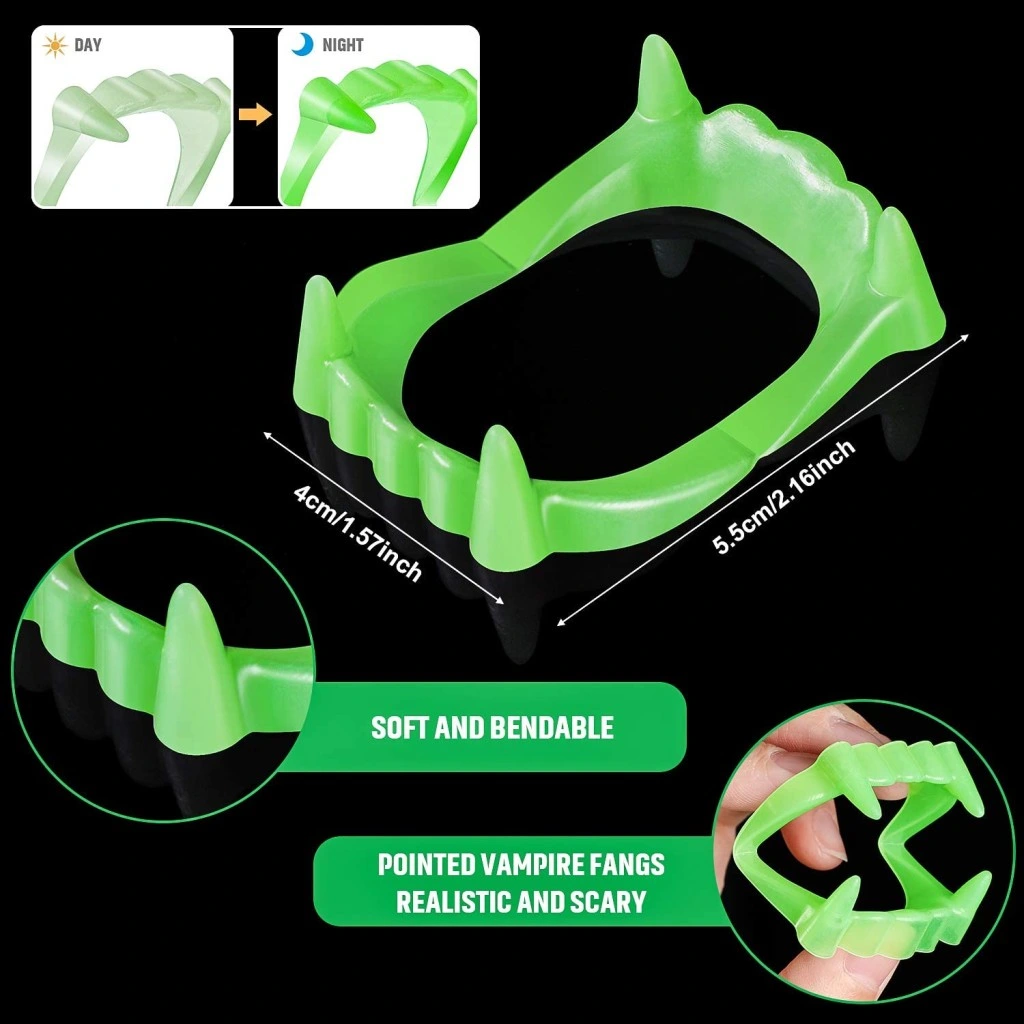 Eğitici Oyuncak Karanlıkta Parlayan Fosforlu Çift Damak Takma Vampir Dişi - Görsel 3