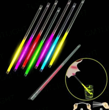 Çocuk Karanlıkta Parlayan Glow  Fosforlu Pipet 3 Renk 3 Adet