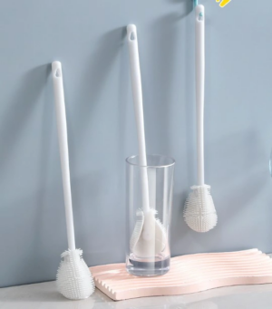 Eğitici Oyuncak Kavanoz ve Biberon Yıkama Fırçası Silikon Beyaz