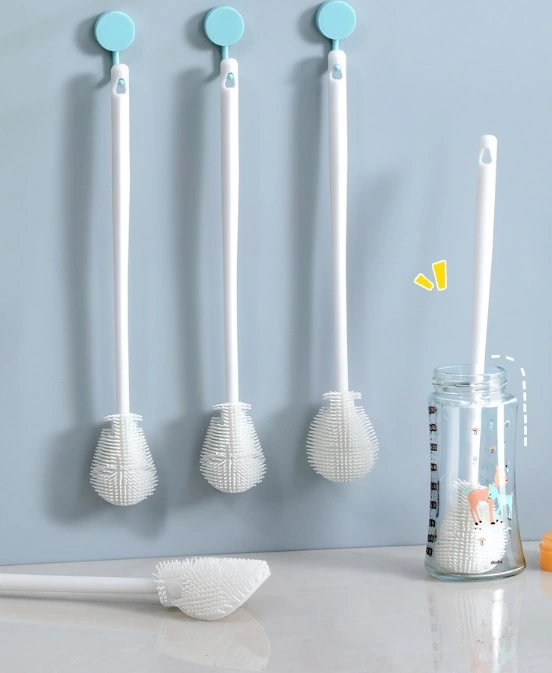 Eğitici Oyuncak Kavanoz ve Biberon Yıkama Fırçası Silikon Beyaz - Görsel 2