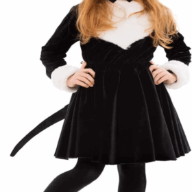 Çocuk   Kedi Kulak Taç Kuyruk ve Papyon 3 lü Set Çocuk Boy Fuşya Renk