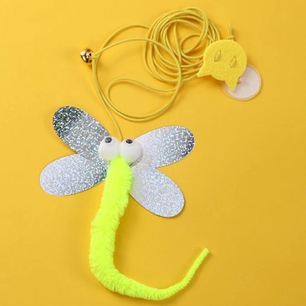 Eğitici Oyuncak Kelebek Model Elastik Kendinden Yapışkanlı Kedi Oyun Oltası - Görsel 3