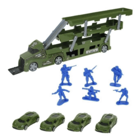 King Toys Arabalı Asker Aksesuarlı 3 Katlı Taşıyıcı Askeri Tır LAL 1111