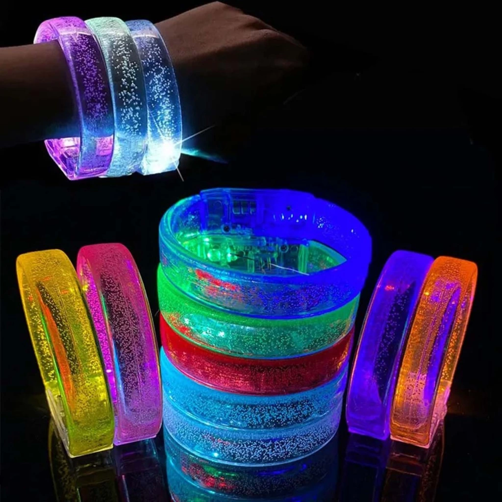 Eğitici Oyuncak Kırmızı Led Işıklı Baskı Yapılabilen Pilli Bileklik Bilezik 1,5 cm Genişlik - Görsel 4