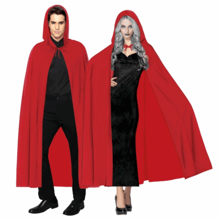 Çocuk Kırmızı Renk Kapşonlu Pelerin 120 cm