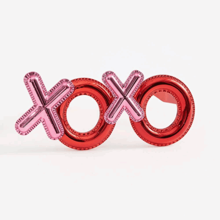 Kırmızı Renk Xoxo Yazılı Parti Gözlüğü 17x7 cm Eğlenceli ve Şık
