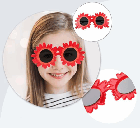 Çocuk KırmızıRenkPapatyaŞekilliPartiGözlüğü18x10cm