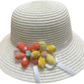 Kitti Bebe Hasır Şapka (2-6 Yaş) Y24700-03 Beyaz