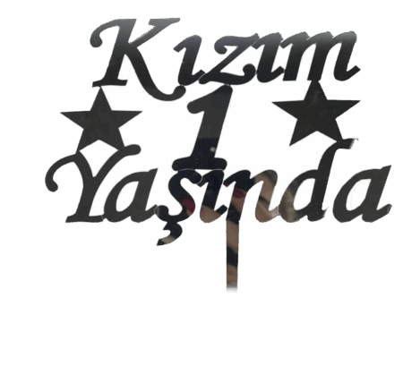 Çocuk Kızım 1 Yaşında İlk Yaş Doğum Günü Partisi Pleksi Pasta Süsü Gümüş Renk