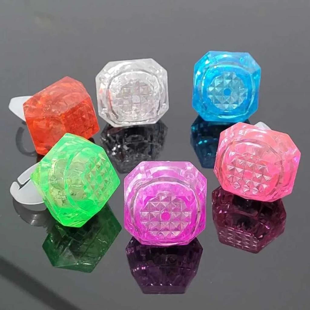 Kristal Tasarımlı Led Glow Işıklı Pembe Yüzük 3 Modlu 3.5 x 5 cm - Görsel 5