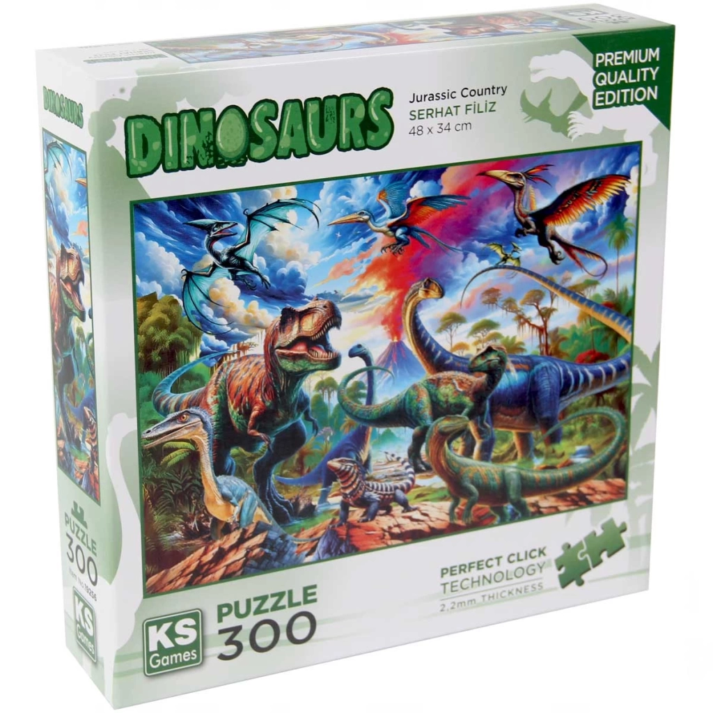 Jurassic Country 300 Parça Puzzle Dinozorlar ile Eğlenceli Bir Dünya - Görsel 2