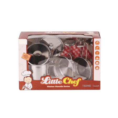Çocuk Küçük Şef Metal Mutfak Seti