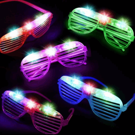 Çocuk Eğlenceli LED Işıklı Renkli Parti Gözlüğü – Yanıp Sönen 12 Adet