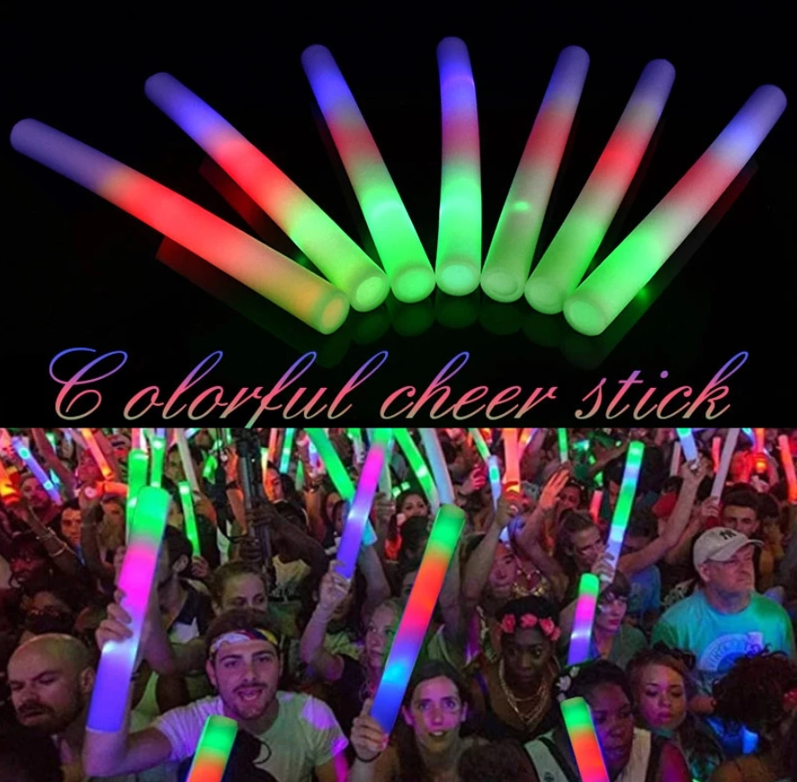 Çocuk Led Işıklı Rengarenk Sünger Parti Çubuk Işıklı Kauçuk Sopa 46 cm - Görsel 4