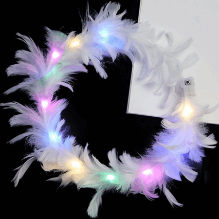 Led Işıklı Rengarenk Yanan 3 Fonksiyonlu Beyaz Parti Tacı 12x12 cm