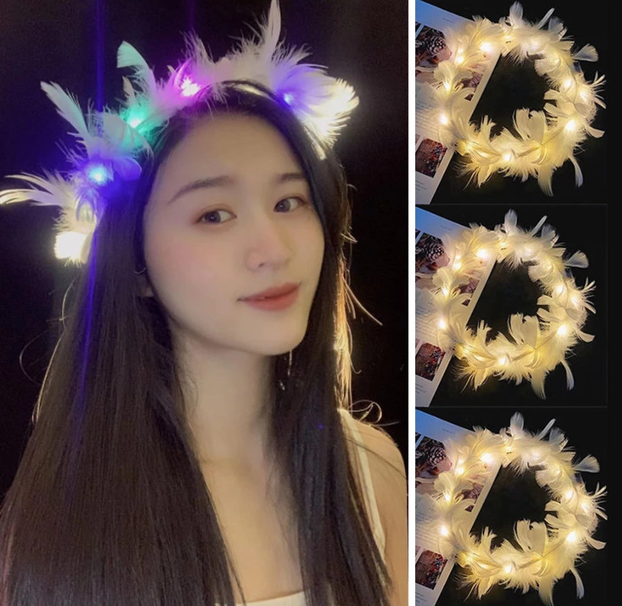 Led Işıklı Rengarenk Yanan 3 Fonksiyonlu Renkli Parti Tacı 12x12 cm - Görsel 2