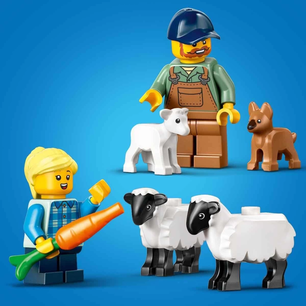 Çocuk City Römorklu Kırmızı Çiftlik Traktörü ve Koyun 60461 - Görsel 2