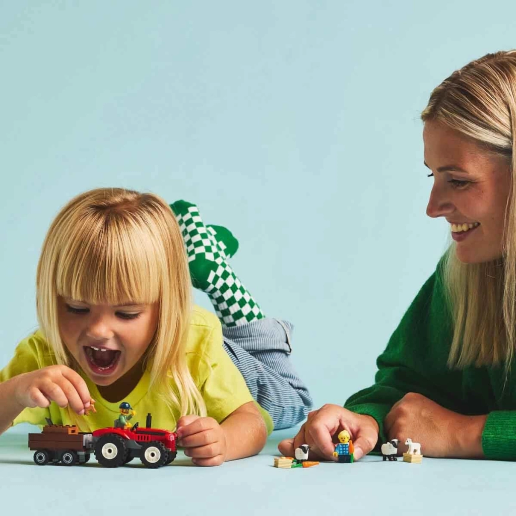 Çocuk City Römorklu Kırmızı Çiftlik Traktörü ve Koyun 60461 - Görsel 4