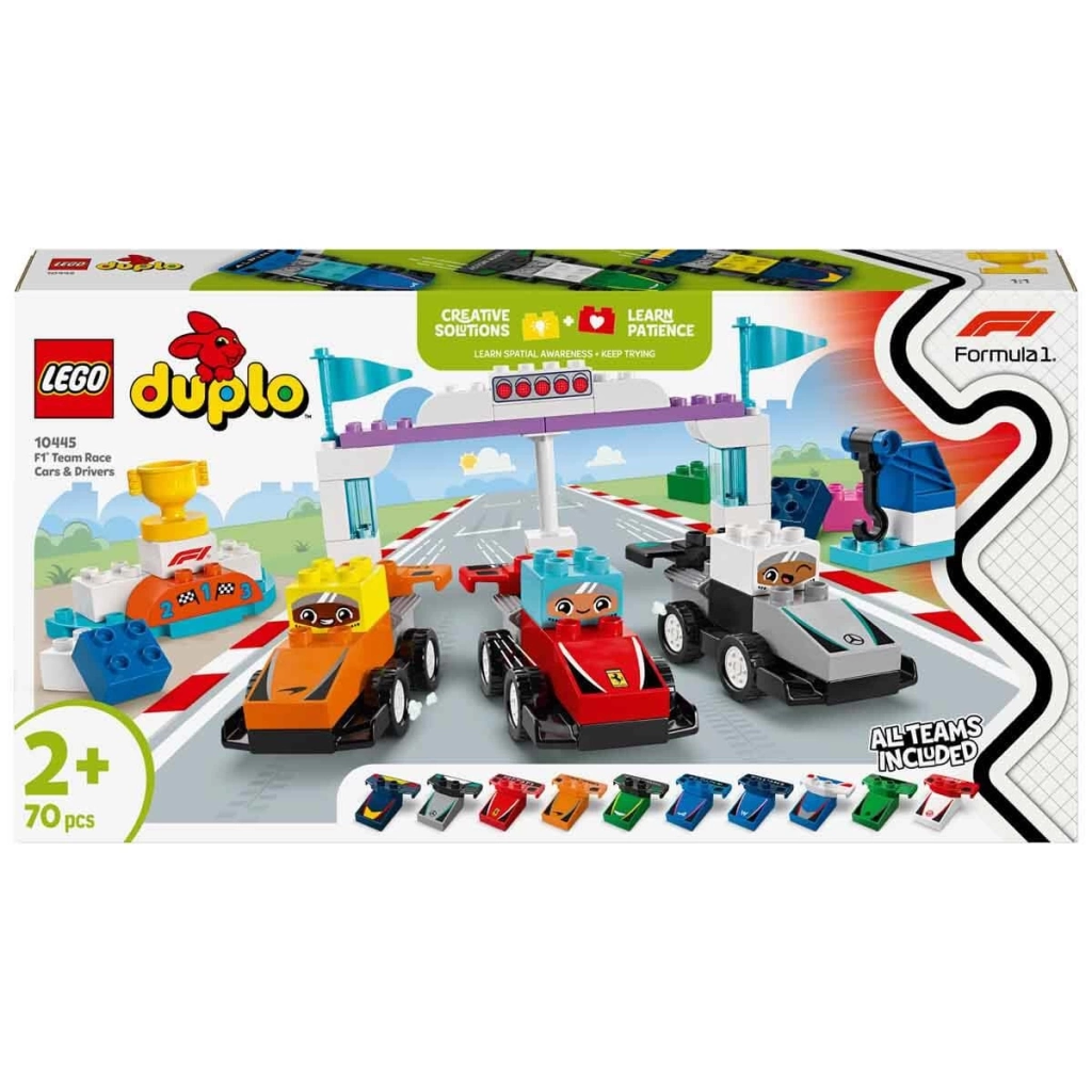 Çocuk DUPLO Kasabası F1 Takımı Yarış Arabaları ve Sürücüler 10445 - Görsel 4