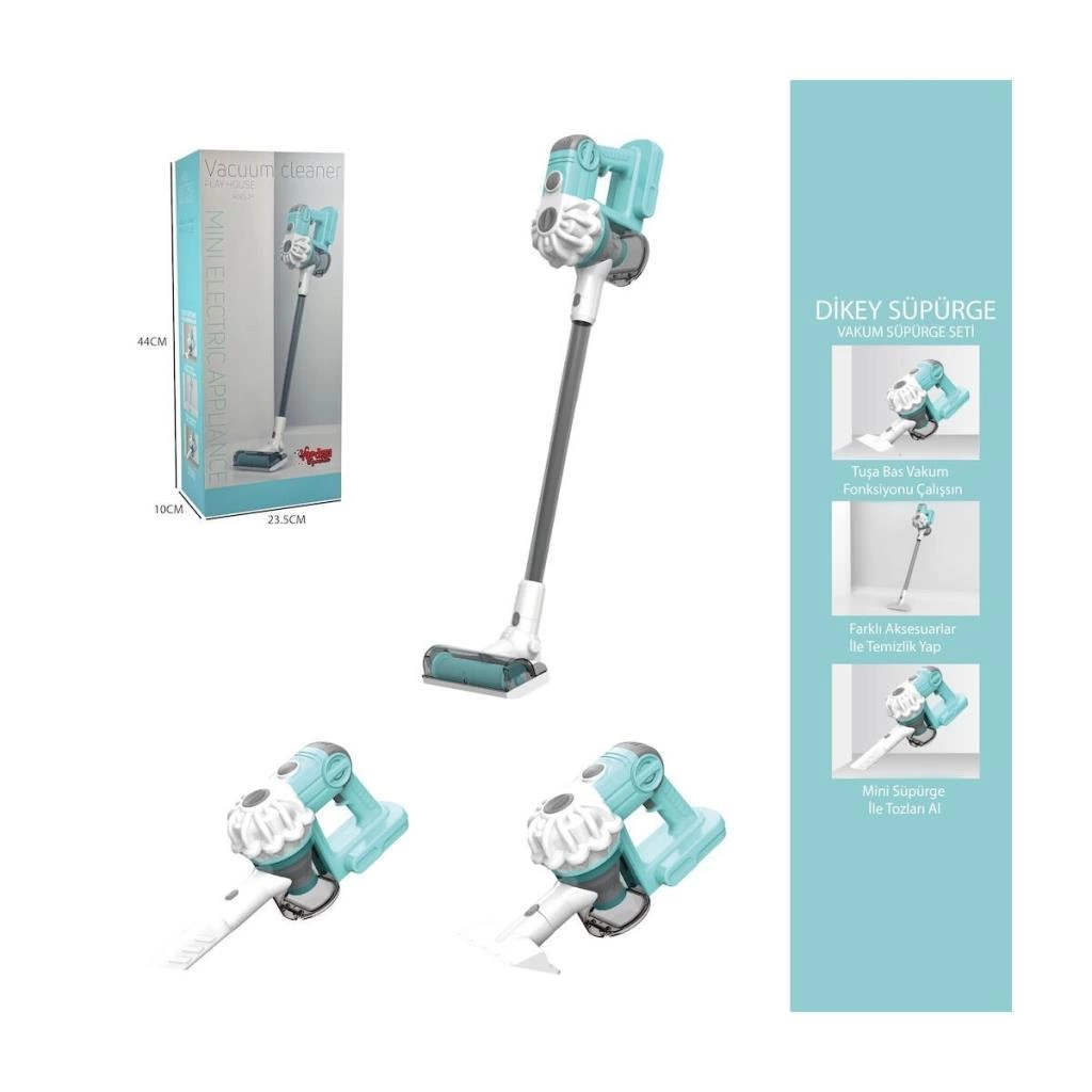 Eğitici Oyuncak LS8807Q Vardem Dikey Elektrik Süpürgesi Kapalı Kutu Yeşil-Gri 3 in1 - Görsel 3