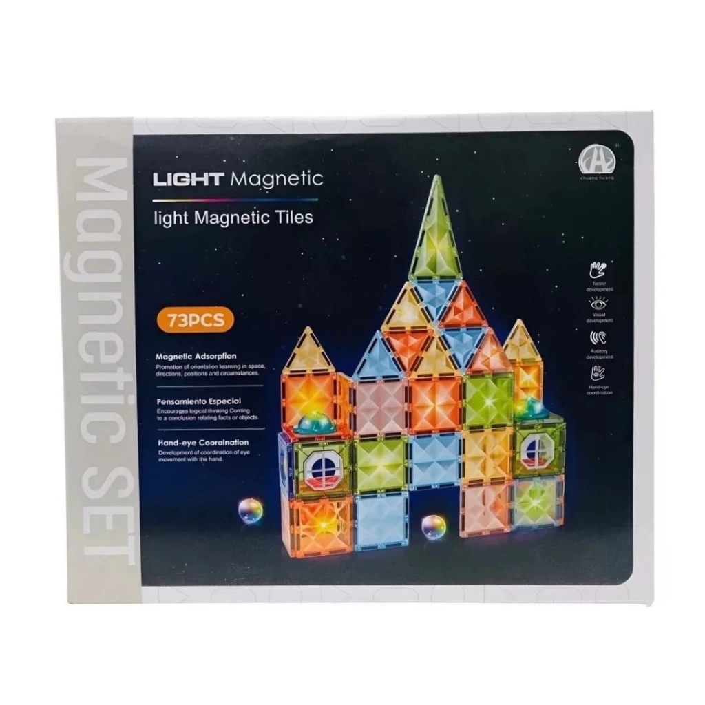 Eğitici Çocuk Magnetic Tiles Light Version 73 Parça - Görsel 2