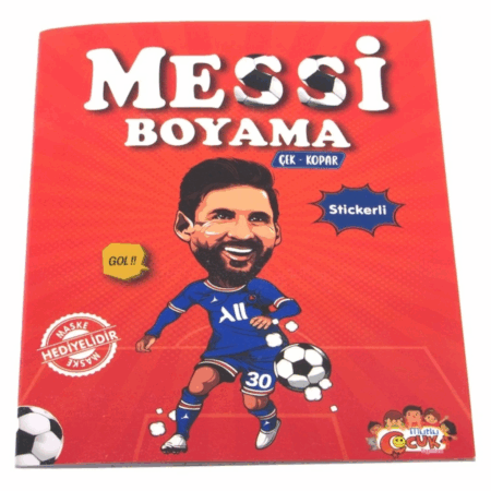 Çocuk Messi Çıkartmalı Maskeli Boyama Kitabı