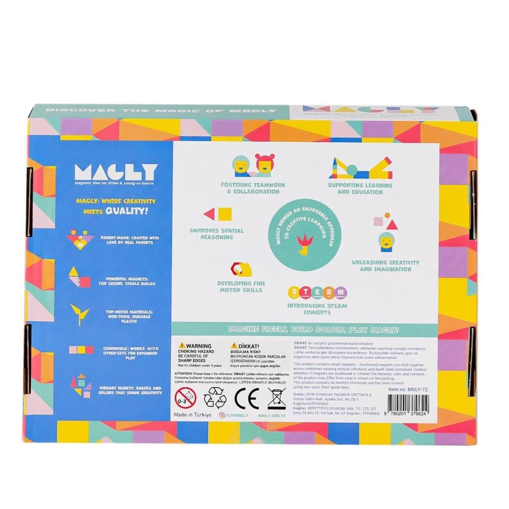 72 Parça Manyetik Blok – STEM Odaklı Zeka ve Motor Gelişimi Oyunu - Görsel 2